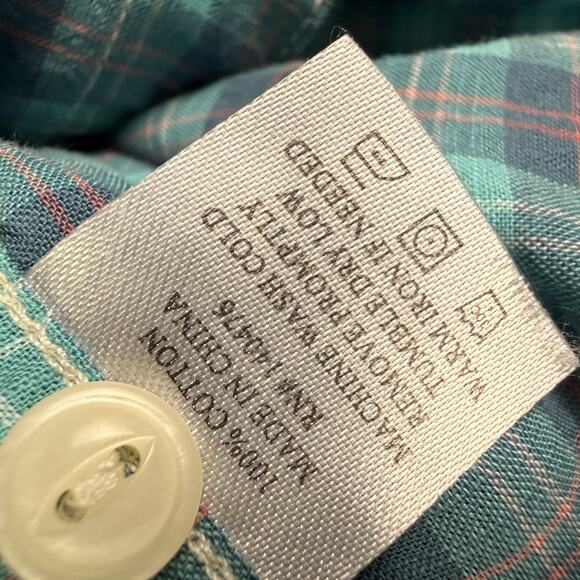 Faherty The Movement Shirt Mens Large Blue Plaid Casual Button Up Cotton - Picture 4 of 9